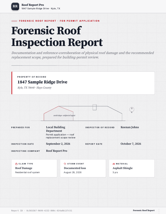 Cover page of the Forensic sample report